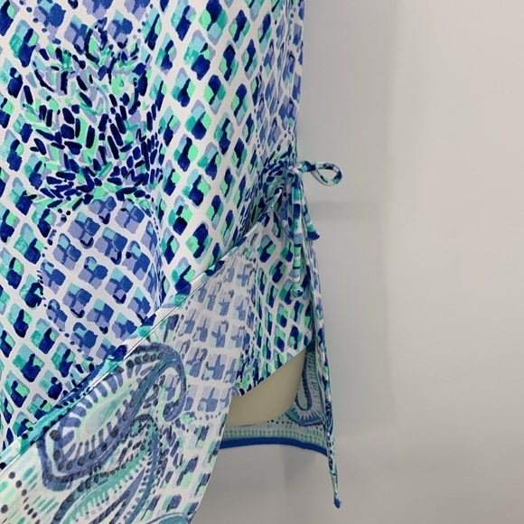 Lilly Pulitzer high neck shift dress Resort White Toe sleeveless blue white 00 - Picture 3 of 5